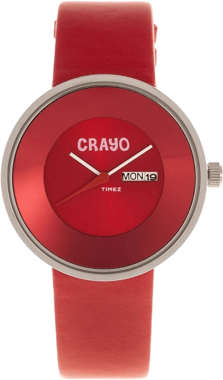 Crayo,Other 40mm,40mm,Stainless Steel,Red,Quartz,Date,Day,cracr0200 Red