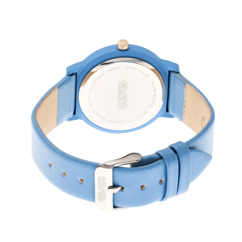 Crayo,Other 38mm,38mm,Metal,Blue,Quartz,Hardlex,Round,cracr4700 Blue