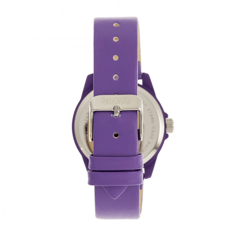 Crayo,Other 34mm,34mm,Metal,Purple,Quartz,Hardlex,Round,cracr4900 Purple