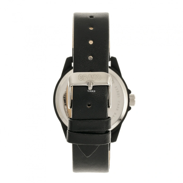 Crayo,Other 34mm,34mm,Metal,Black,Quartz,Hardlex,Round,cracr4900 Black