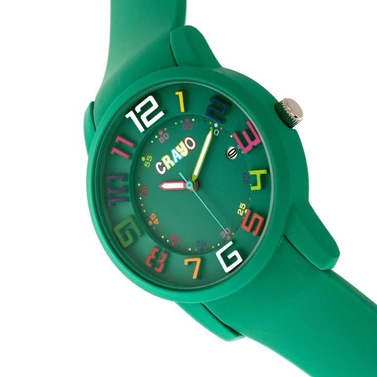 Crayo,Other 41mm,41mm,Metal,Cyan,Quartz,Day,Hardlex,cracr2000 Teal
