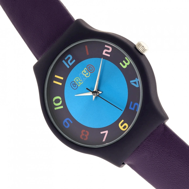 Crayo,Other 36mm,36mm,Metal,Blue,Purple,Quartz,Hardlex,Round,cracr4600 Purple