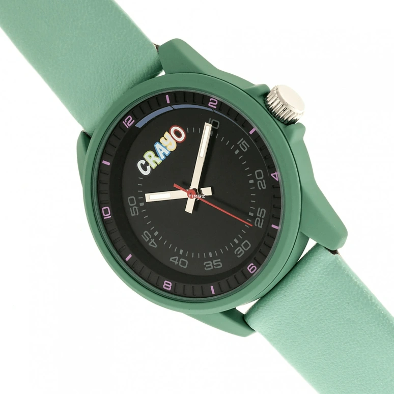 Crayo,Other 34mm,34mm,Metal,Cyan,Quartz,Hardlex,Round,cracr4900 Seafoam