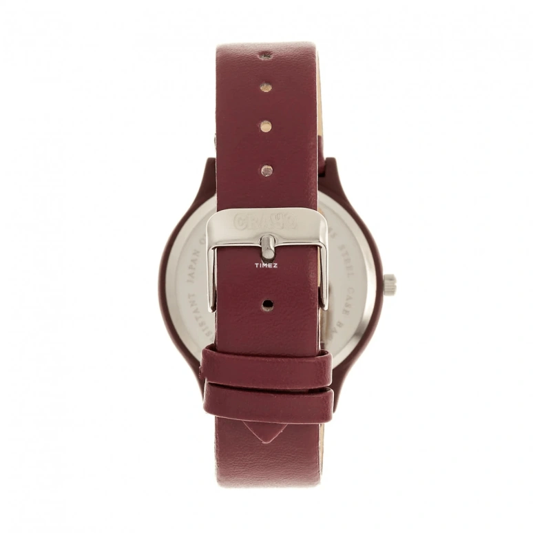 Crayo,Other 36mm,36mm,Metal,Gold,Red,Quartz,Hardlex,Round,cracr4400 Maroon