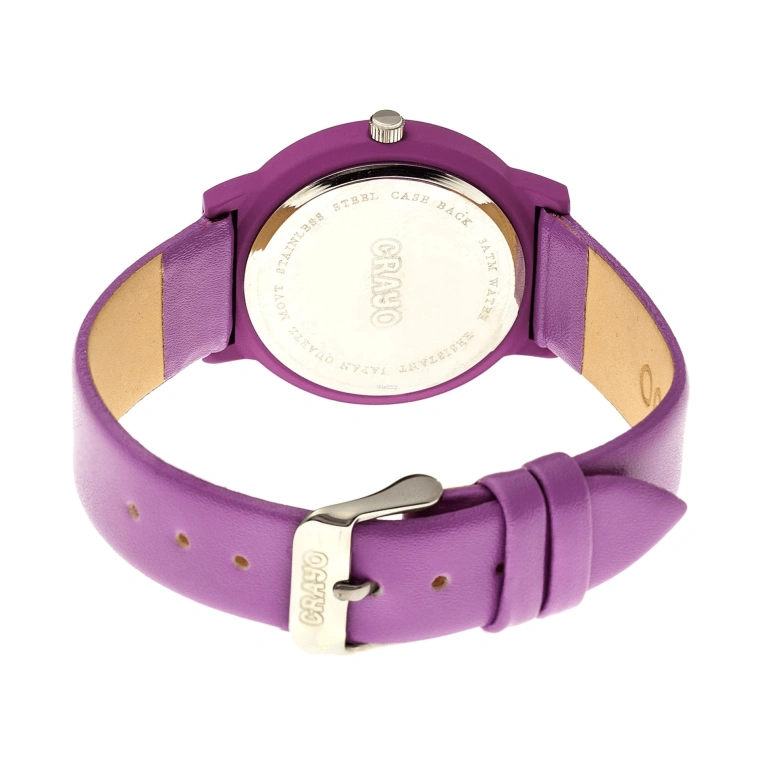 Crayo,Other 38mm,38mm,Metal,Purple Red,Quartz,Hardlex,Round,cracr4700 Fuchsia