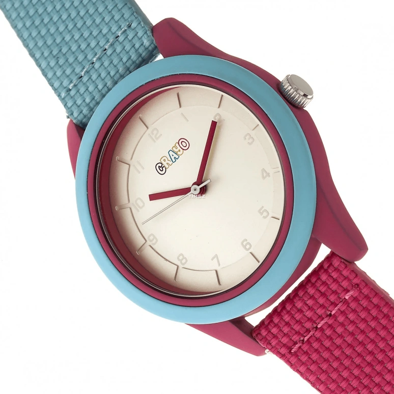 Crayo,Other 39mm,39mm,Metal,Cream,Quartz,Hardlex,Round,cracr3900 Powder Blue,cracr3900 Powder Blue-Fuchsia