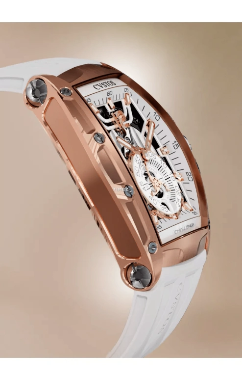 Cvstos,Jetliner 47.20x36mm,47.20x36mm,Red Gold,Titanium,White,Automatic,Day,42hours,A00103,A00103.3620001