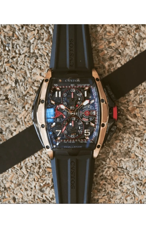 Cvstos,Chronograph 53.70x41mm,53.70x41mm,Red Gold,Titanium,Black,Red,Automatic,Chronograph,Day,Power Reserve Indicator,B00107,B00107.4172002