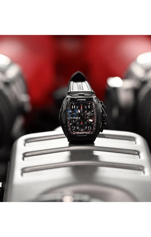 Cvstos,Chronograph 53.70x41mm,53.70x41mm,Stainless Steel,Black,Red,Automatic,Chronograph,Day,Power Reserve Indicator,B00107,B00107.4102004