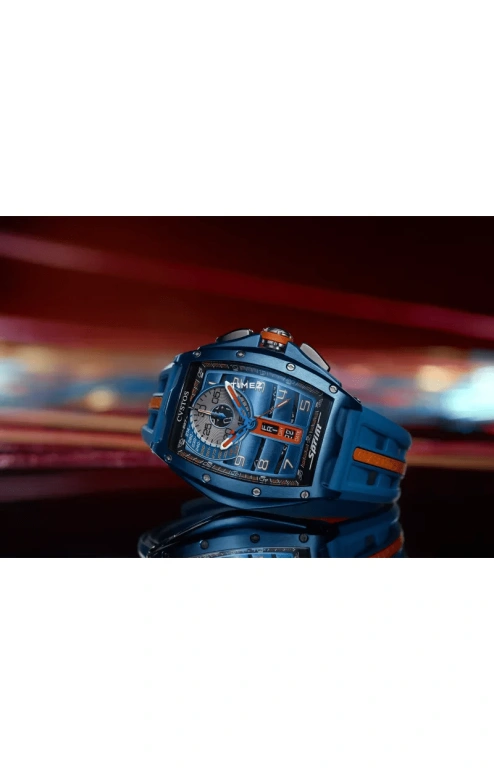 Cvstos,Racing 53.70x41mm,53.70x41mm,Stainless Steel,Blue,Automatic,Date,Day,B01107,B01107.4103001