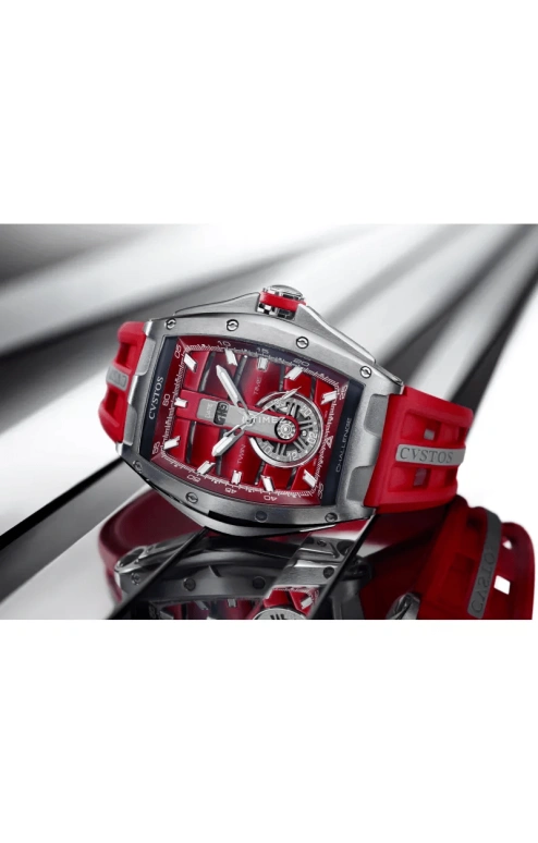 Cvstos,Racing 53.70x41mm,53.70x41mm,Stainless Steel,Red,Automatic,Day,Dule Time,A01108,A01108.4108001