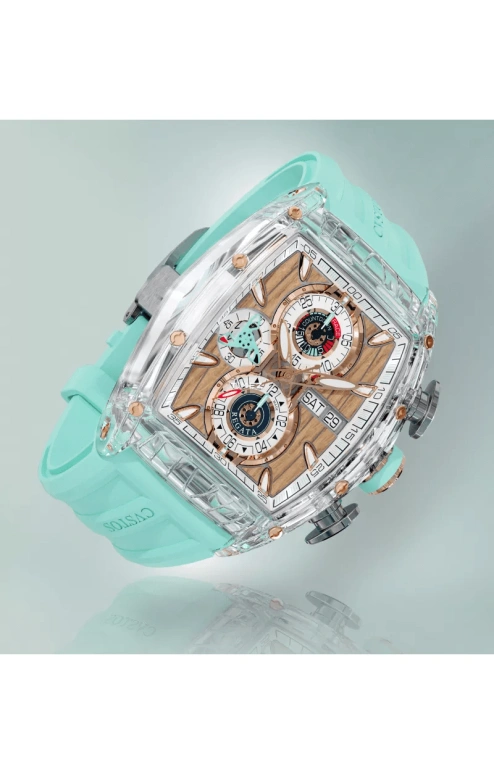 Cvstos,Sealiner 53.70x41mm,53.70x41mm,Red Gold,Sapphire,Brown,White,Automatic,Chronograph,Date,Day,C01107,C01107.4185001