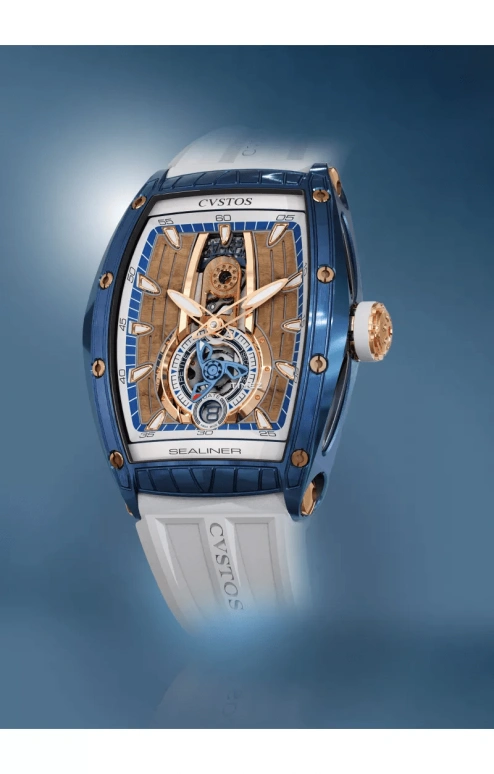 Cvstos,Sealiner 47.20x36mm,47.20x36mm,Red Gold,Stainless Steel,Brown,Blue,Automatic,Day,42hours,C00103,C00103.3605001