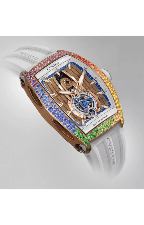 Cvstos,Sealiner 47.20x36mm,47.20x36mm,Red Gold,Sapphire,Brown,Automatic,Day,42hours,C00103,C00103.3625003