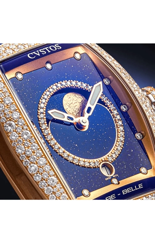 Cvstos,Re-Belle 47.20x36mm,47.20x36mm,Red Gold,Blue,Automatic,Moonphase,Day,D00109,D00109.3623001