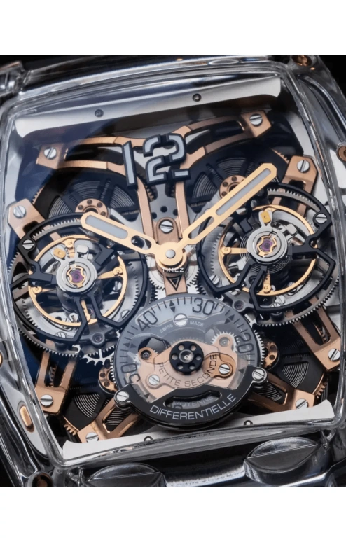 Cvstos,Complication 53.70x41mm,53.70x41mm,Red Gold,Sapphire,Rose Gold,Transparent,Automatic,Tourbillon,In-house Caliber,E00105,E00105.4185001