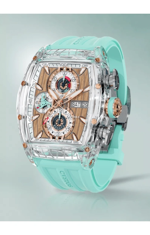 Cvstos,Sealiner 53.70x41mm,53.70x41mm,Red Gold,Sapphire,Brown,White,Automatic,Chronograph,Date,Day,C01107,C01107.4185001