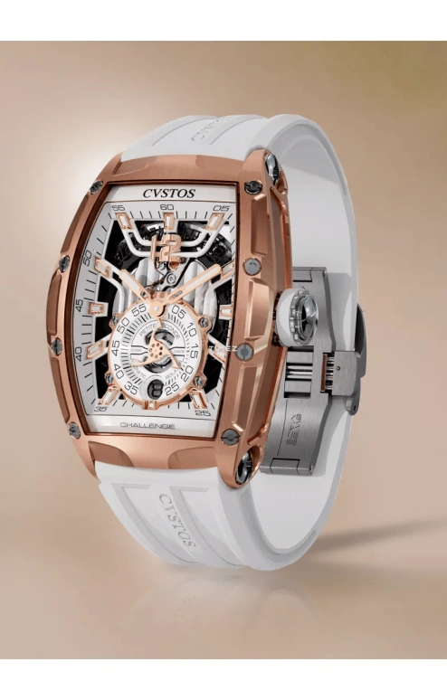 Cvstos,Jetliner 47.20x36mm,47.20x36mm,Red Gold,Titanium,White,Automatic,Day,42hours,A00103,A00103.3620001
