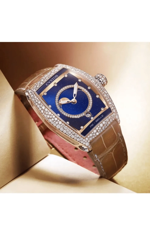 Cvstos,Re-Belle 47.20x36mm,47.20x36mm,Red Gold,Blue,Automatic,Moonphase,Day,D00109,D00109.3623001