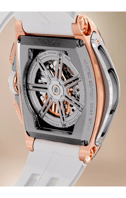 Cvstos,Racing 59x45mm,59x45mm,Red Gold,Titanium,White,Automatic,Chronograph,Day,Dule Time,GMT,48hours,In-house Caliber,B01110,B01110.4520001