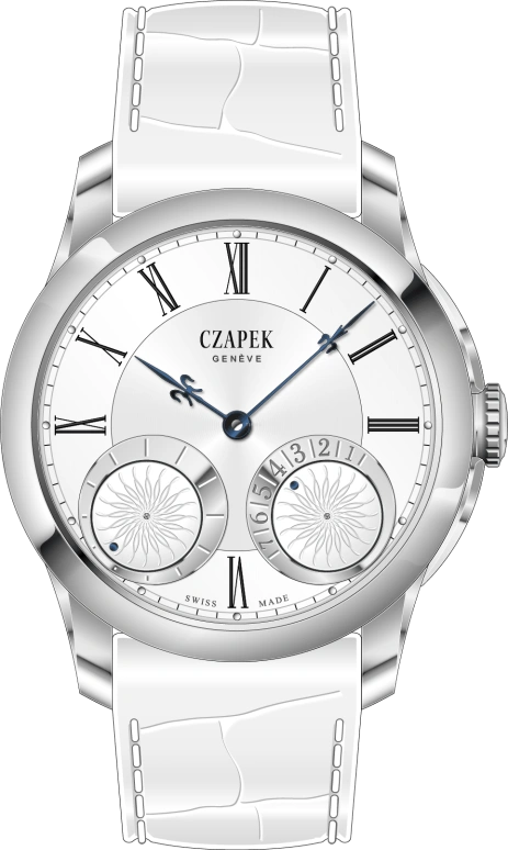 Czapek,Quai des Bergues 38mm,38mm,Stainless Steel,White,Handwound,Power Reserve Indicator,168hours,QDB11