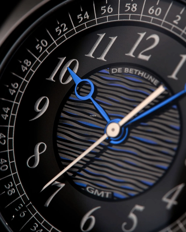De Bethune,DB KIND OF TWO JUMPING GMT 43.30mm,43.30mm,Titanium,Zalium,Black,Handwound,Dule Time,Jumping Seconds,DBK2V1SB