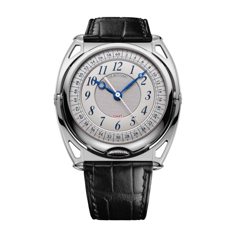 De Bethune,DB KIND OF TWO JUMPING GMT 43.30mm,43.30mm,Titanium,Silver,Skeleton,Handwound,GMT,Tourbillon,Foudroyante Seconds,DBK2V1