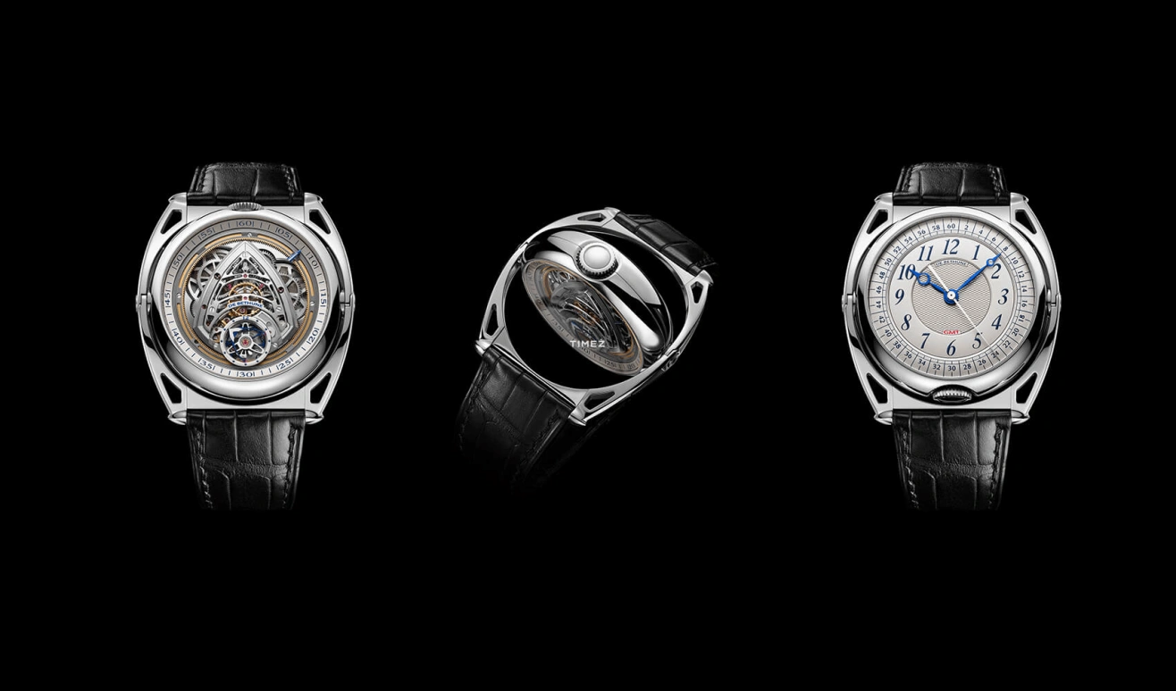De Bethune,DB KIND OF TWO JUMPING GMT 43.30mm,43.30mm,Titanium,Silver,Skeleton,Handwound,GMT,Tourbillon,Foudroyante Seconds,DBK2V1