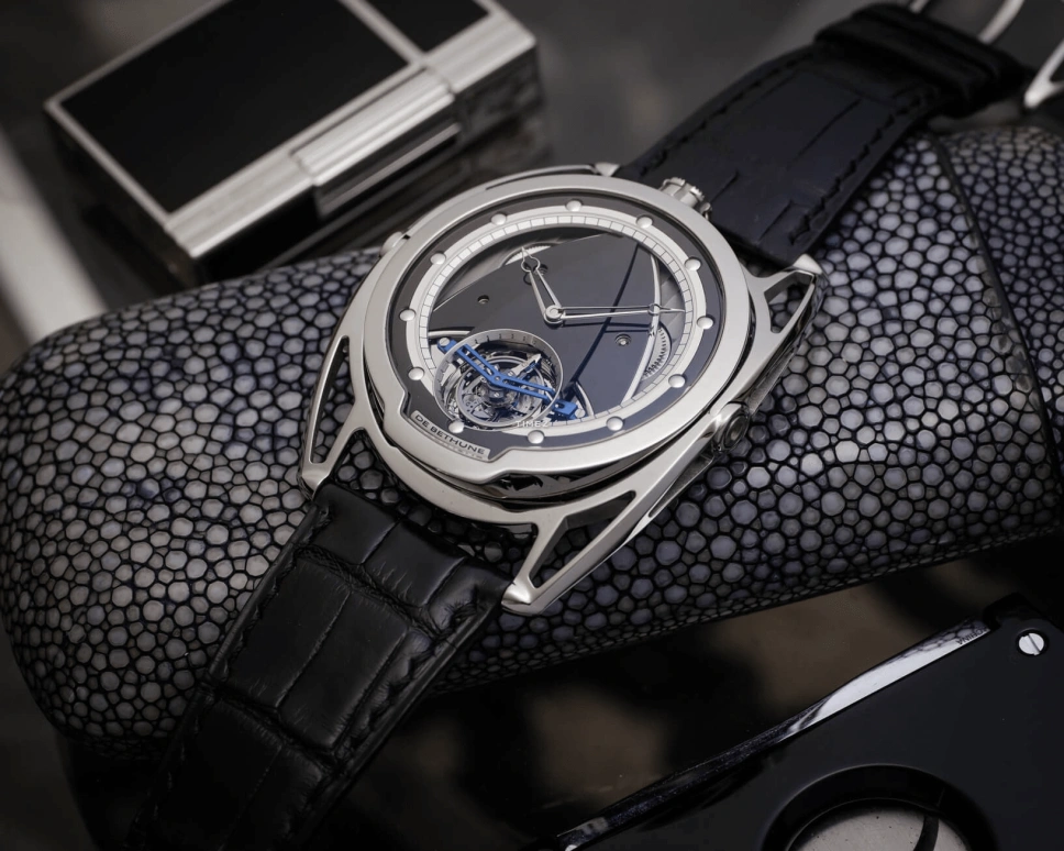 De Bethune,DB28 42.60mm,42.60mm,Titanium,Black,Silver,Mirror,Handwound,Power Reserve Indicator,Tourbillon,DB28TTIS8N,DB28TTIS8N/S