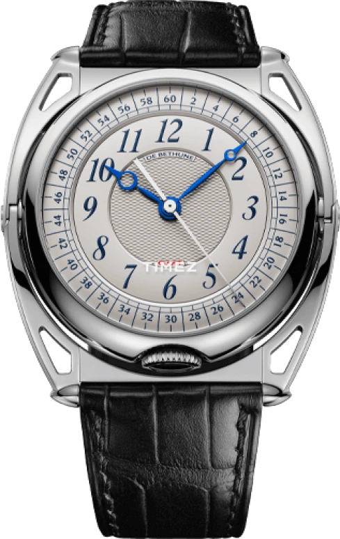 De Bethune,DB KIND OF TWO JUMPING GMT 43.30mm,43.30mm,Titanium,Silver,Skeleton,Handwound,GMT,Tourbillon,Foudroyante Seconds,DBK2V1
