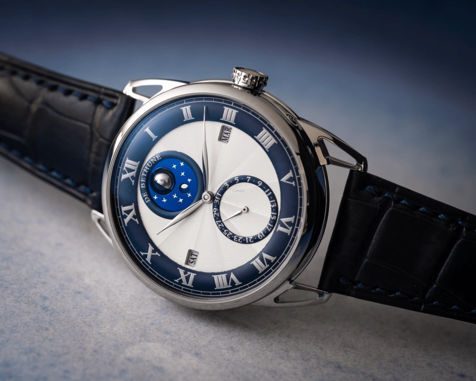 De Bethune,DB25 40mm,40mm,Titanium,Blue,Grey,Automatic,Moonphase,Perpetual Calendar,Leap Year,Month,120hours,In-house Caliber,DB25SQPATIS13