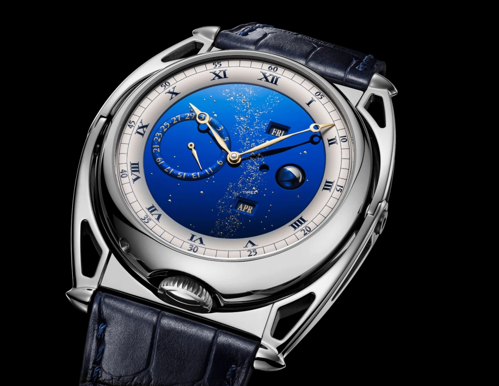 De Bethune,DB Kind of Two Grande Complication 43.30mm,43.30mm,Titanium,Silver,Blue,Handwound,Moonphase,Perpetual Calendar,Leap Year,Month,96hours,In-house Caliber,DBK2TV2