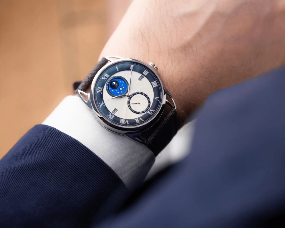 De Bethune,DB25 40mm,40mm,Titanium,Blue,Grey,Automatic,Moonphase,Perpetual Calendar,Leap Year,Month,120hours,In-house Caliber,DB25SQPATIS13