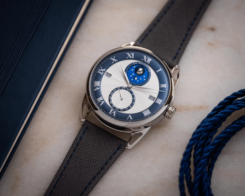 De Bethune,DB25 40mm,40mm,Titanium,Blue,Grey,Automatic,Moonphase,Perpetual Calendar,Leap Year,Month,120hours,In-house Caliber,DB25SQPATIS13