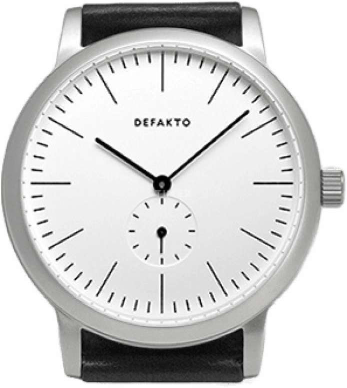 Defakto,Detail 40mm,40mm,Stainless Steel,White,Quartz,Date,Sapphire,4,4.DET.S-0201-1