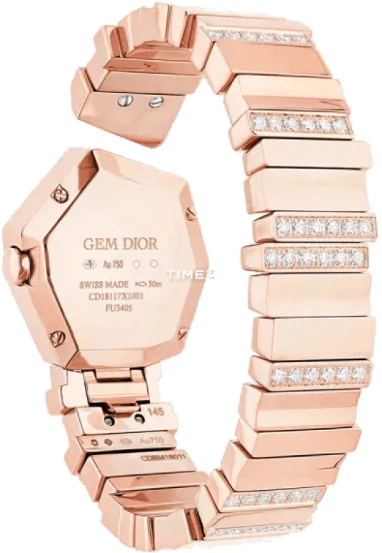 Dior,GEM DIOR 27x25mm,27x25mm,Rose Gold,White,Quartz,Sapphire,Crystal Glass,Other,CD18117X1001
