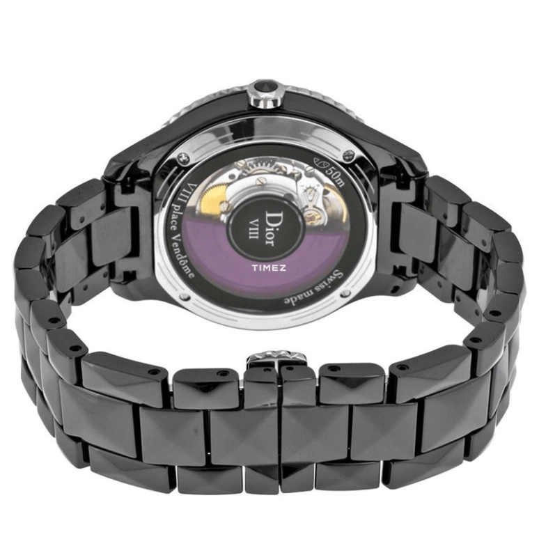 Dior,Other 38mm,38mm,Stainless Steel,Ceramic,Black,Automatic,Sapphire,Crystal Glass,Round,CD1245E7C001 0000 