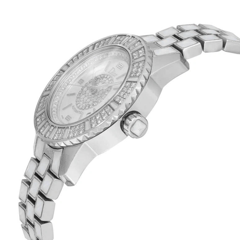 Dior,Other 33mm,33mm,Stainless Steel,Silver White,Automatic,Day,Sapphire,Crystal Glass,CD113512M001