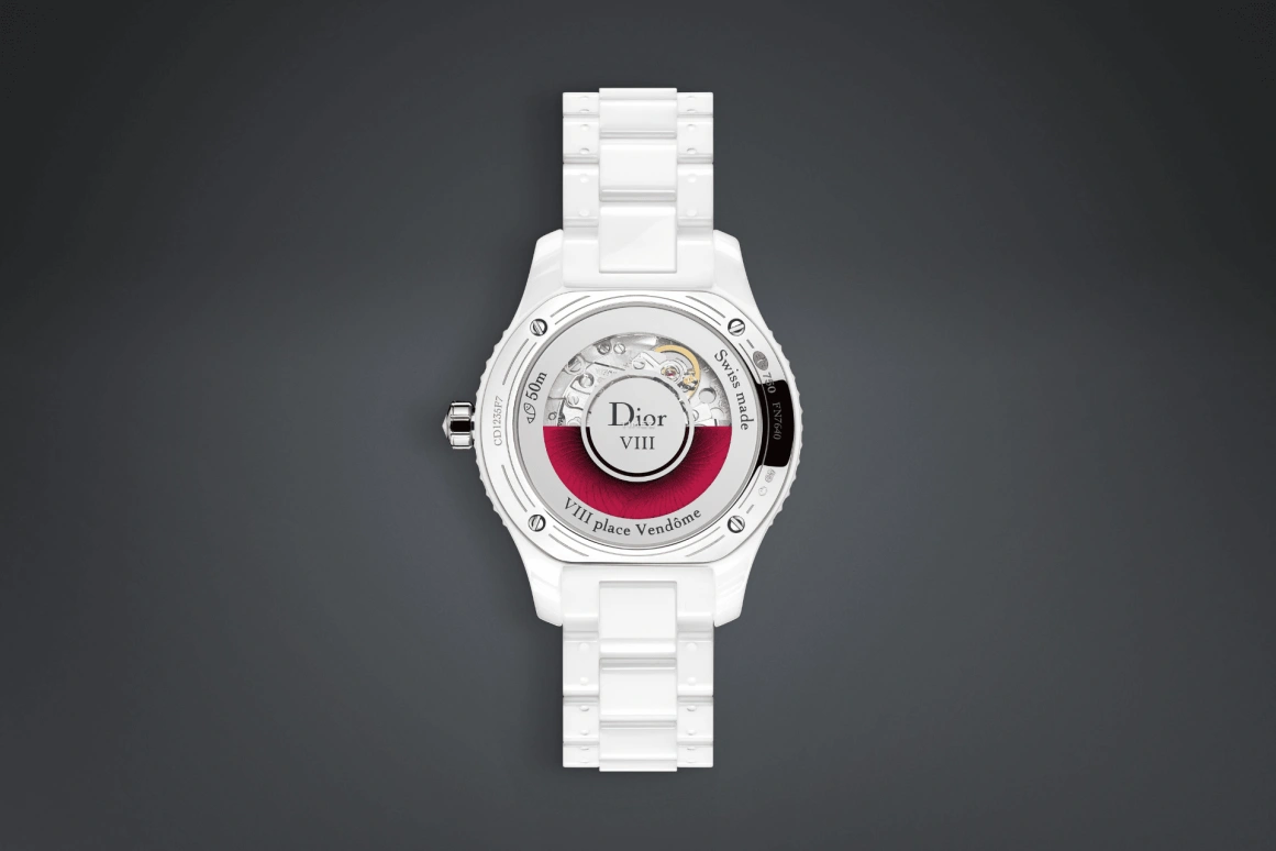 Dior,Other 33mm,33mm,White Gold,Ceramic,White,Automatic,Sapphire,Crystal Glass,Round,CD1235F7C001 0000