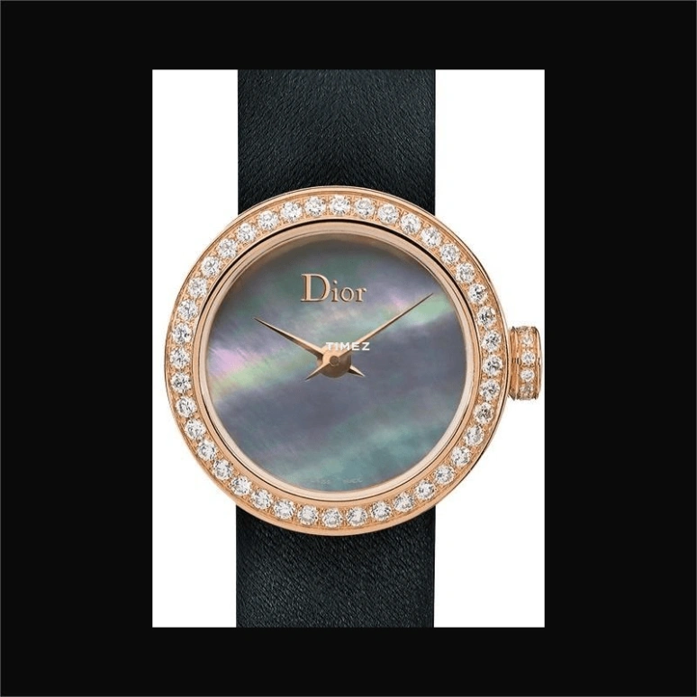 Dior,La mini D de Dior 19mm,19mm,Rose Gold,Black,Quartz,Sapphire,Crystal Glass,Round,CD040170A001 0000