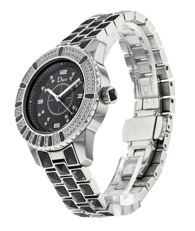 Dior,Other 33mm,33mm,Stainless Steel,Black,Quartz,Day,Sapphire,Crystal Glass,CD113119M001