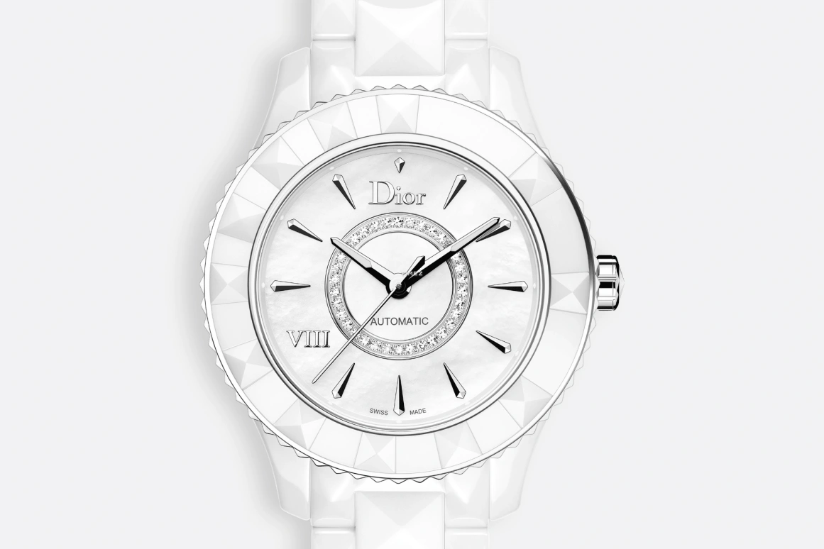 Dior,La D de Dior 33mm,33mm,Stainless Steel,Ceramic,White,Automatic,Sapphire,Round,CD1245E3C003 0000