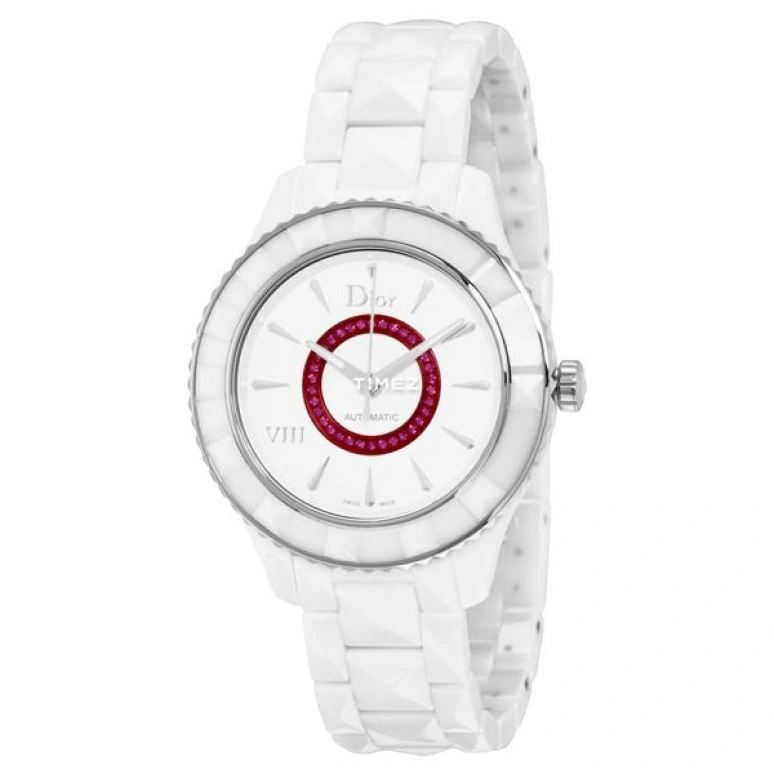 Dior,Other 38mm,38mm,Stainless Steel,Ceramic,White,Automatic,Sapphire,Crystal Glass,Round,CD1245E8C001 0000