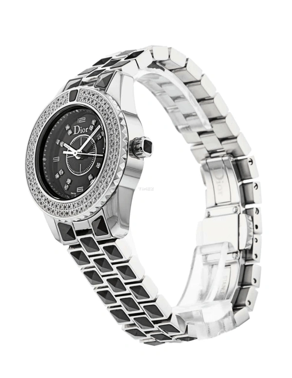 Dior,Other 28mm,28mm,Stainless Steel,Black,Quartz,Sapphire,Crystal Glass,Round,CD112119M001