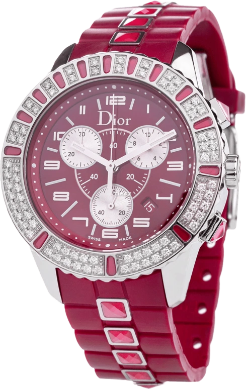 Dior,Other 38mm,38mm,Stainless Steel,Red,Quartz,Chronograph,Day,CD11431BR001