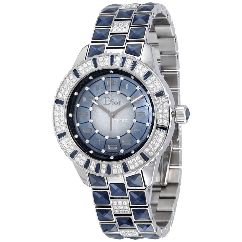 Dior,Other 38mm,38mm,Stainless Steel,Blue,Automatic,Sapphire,Crystal Glass,Round,CD114510M001