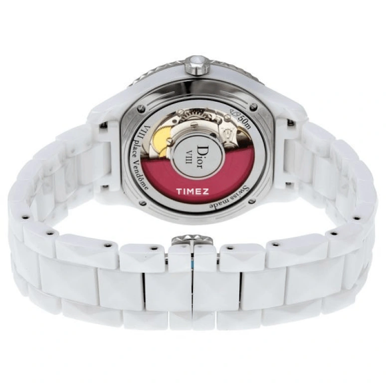 Dior,Other 38mm,38mm,Stainless Steel,Ceramic,White,Automatic,Sapphire,Crystal Glass,Round,CD1245EFC001 0000