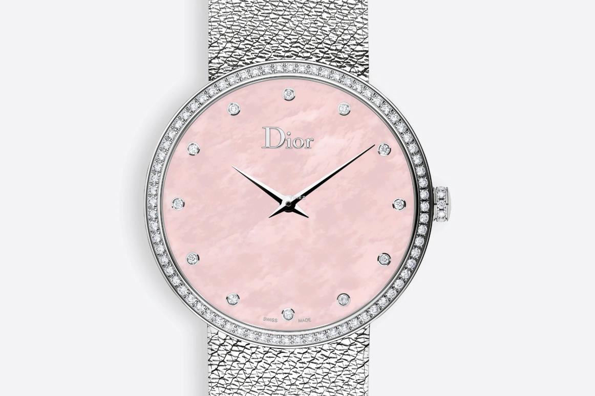 Dior,La D de Dior 36mm,36mm,Stainless Steel,Pink Red,Quartz,Sapphire,Round,CD043115M002 0000