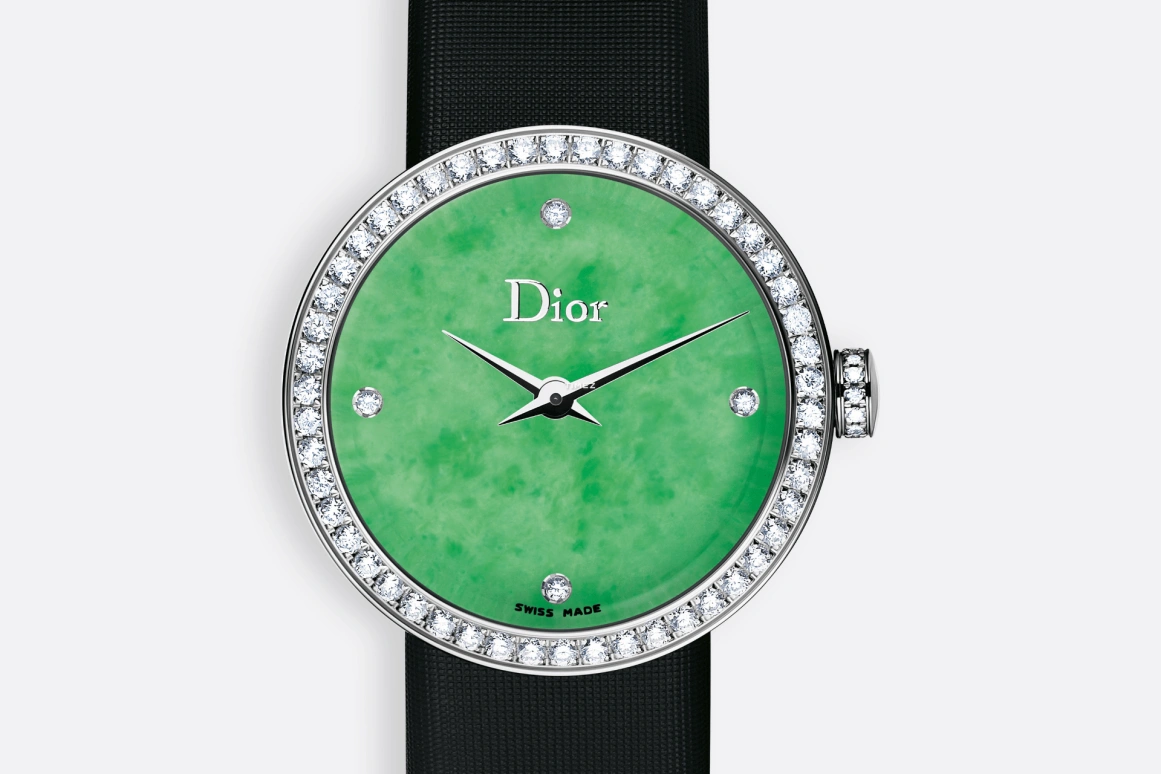 Dior,La D de Dior 25mm,25mm,White Gold,Green,Quartz,Sapphire,Round,CD047160A002 0000