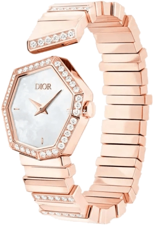 Dior,GEM DIOR 27x25mm,27x25mm,Rose Gold,White,Quartz,Sapphire,Crystal Glass,Other,CD18117X1001
